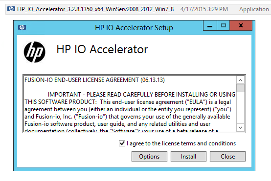 Fusion-io ioDrive installation - HP Support- Windows install