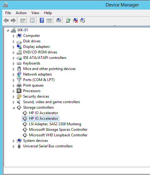 Fusion-io ioDrive installation - Windows - device manager recognized