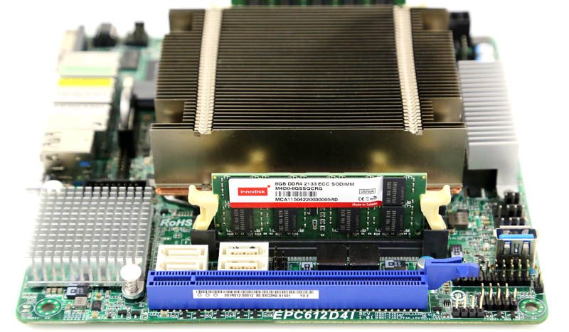Innodisk 8GB DDR4 ECC SODIMM installed