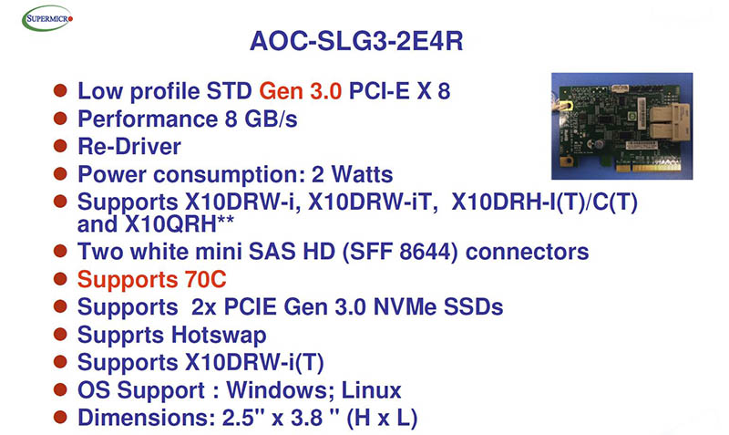 Soporte de altura completa Supermicro estándar para AOC-SLG3-4E4R 