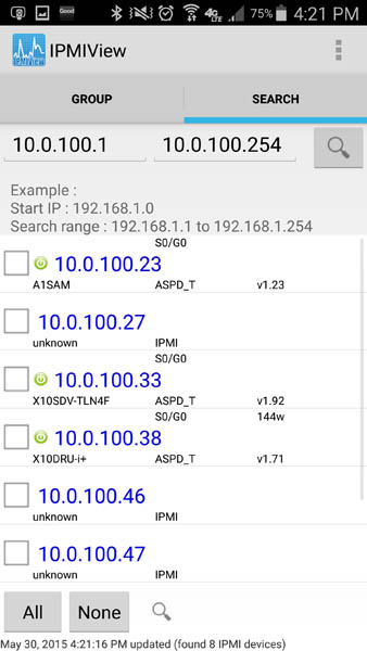 Supermicro IPMIview for Android - Fremont Results
