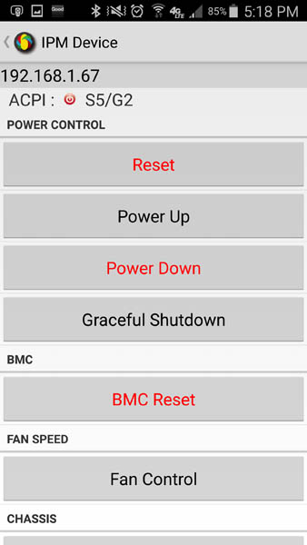 Supermicro IPMIview for Android - Remote Power Control