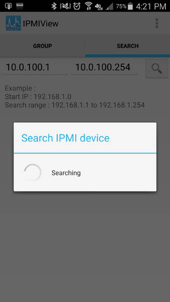 Supermicro IPMIview for Android - Search for IPMI Devices