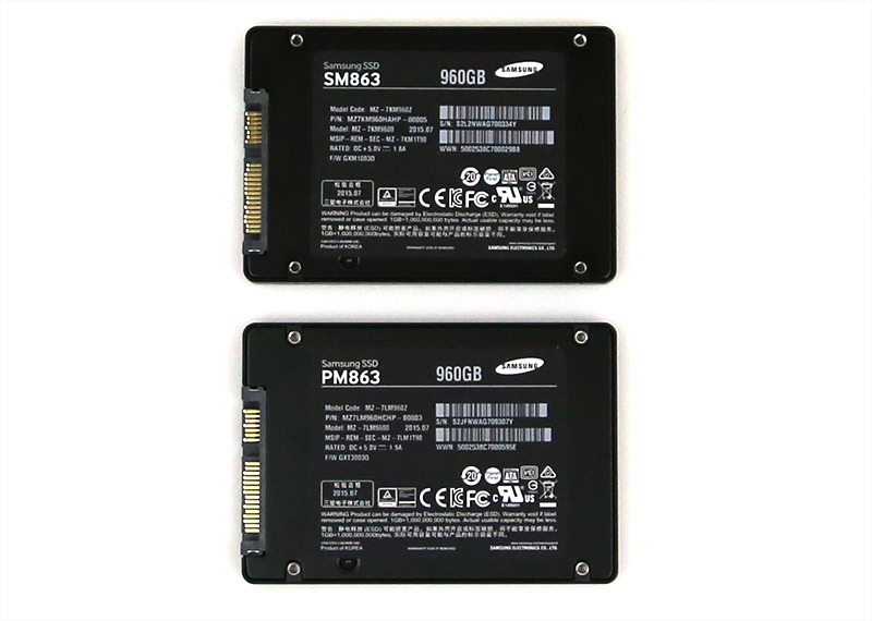 Samsung SM863 and PM863 960GB SSD
