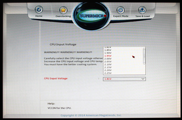Supermicro C7X99-OCE Motherboard BIOS CPU Voltage
