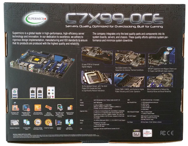 Supermicro C7X99-OCE Motherboard Back Box
