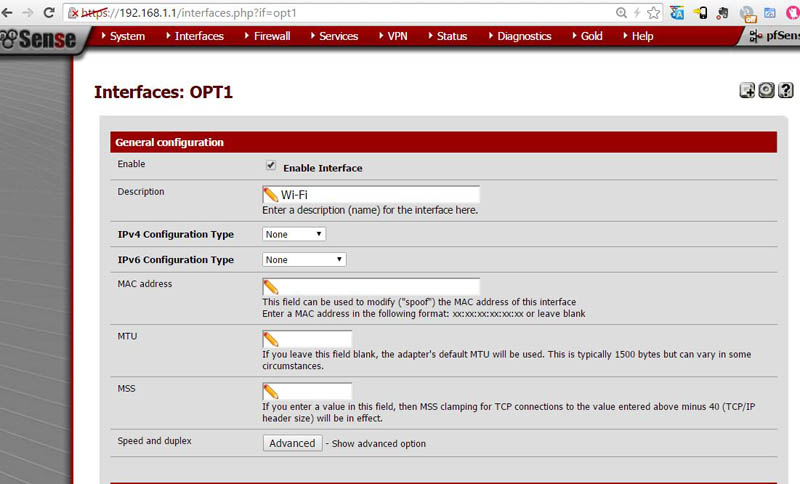 pfSense Wi-Fi Setup Wi-Fi interface