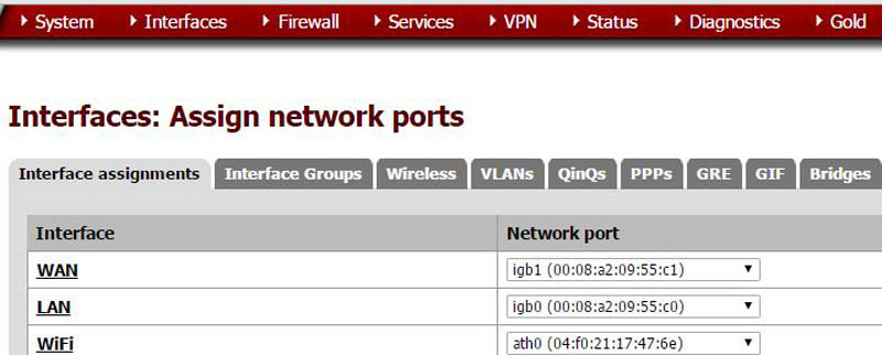 pfSense Wi-Fi Setup Wi-Fi interfaces added