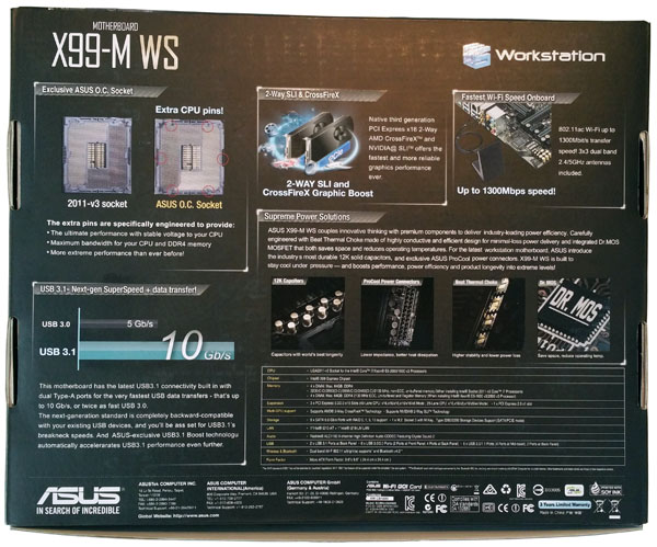 ASUS X99-M WS Box Back
