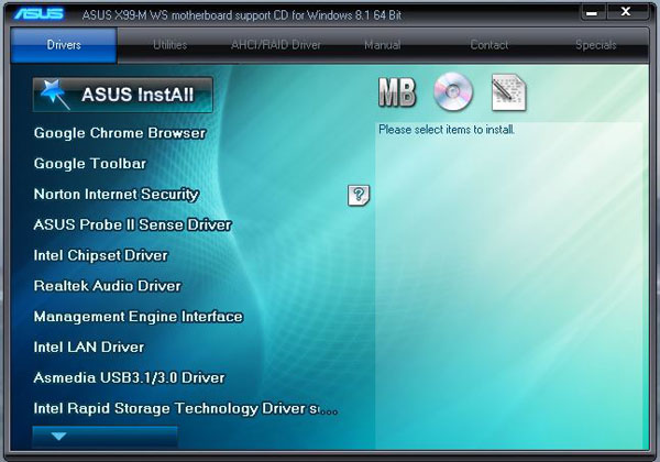 ASUS X99-M WS Driver DVD