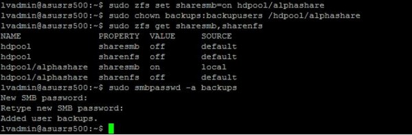 Ubuntu ZFS add SMB share