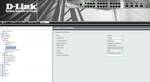 D-Link Switch Web GUI add port to VLAN