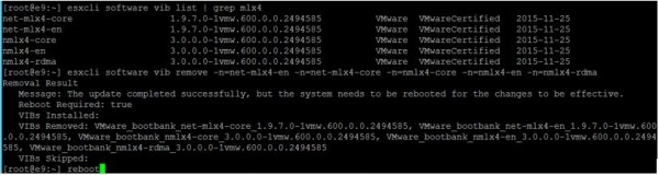 2 node flash vSAN - Remove existing Mellanox drivers