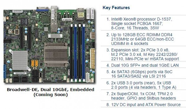 Supermicro X10SDV-7TP4F key features