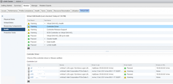 2 node flash vSAN - monitor virtual SAN health