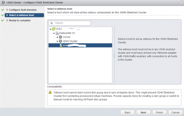 2 node flash vSAN - vSAN witness host appliance