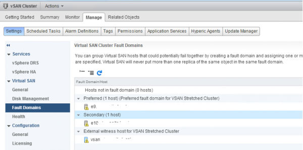 2 node flash vSAN - view fault domains