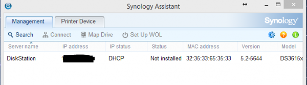 Proxmox Xpenology Synology Assistant