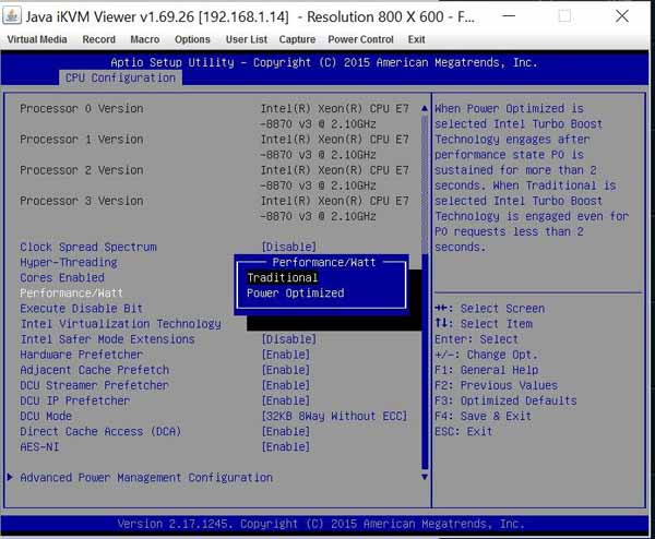 SuperServer 8048B-TR4FT - BIOS Performance Settings