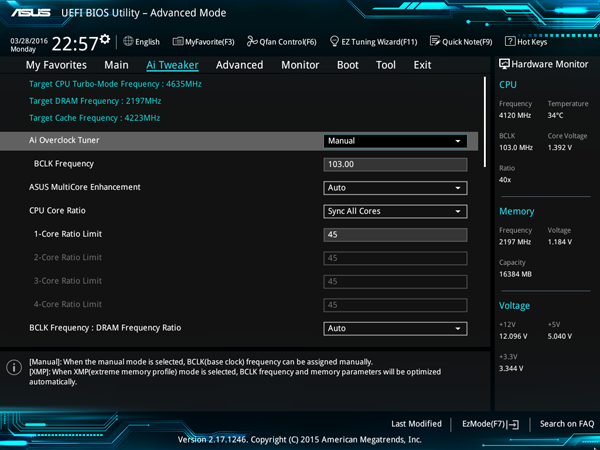 ASUS Z170 WS - BIOS Advanced Mode