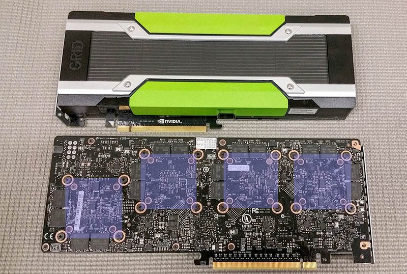 NVIDIA GRID M40 front and back GPUs highlighted