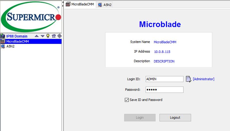Supermicro 3U MicroBlade IPMIview Management - CMM Login
