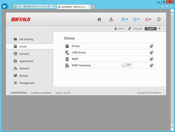 Buffalo LS220D 2 Drive NAS - Software 7
