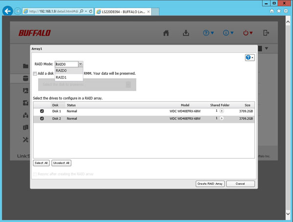 Buffalo LS220D 2 Drive NAS - Software 9