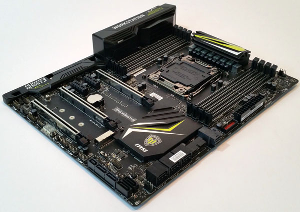 MSI X99A Workstation motherboard - Angle
