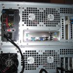 Install SFF-8088 cable between the Norco RPC-4220 DAS/ SAS Expander Enclosure and main server