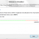 VirtualBox – New Virtual Machine Wizard – Memory Allocation