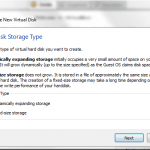 VirtualBox – New Virtual Machine Wizard – New Virtual Hard Disk – Fixed or Dynamic