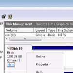 Set Disk to offline mode in Disk Management
