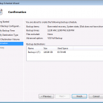 Windows Server Backup Confirmation