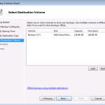 Windows Server Backup Destination Volume