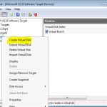 Installing Microsoft iSCSI Target -Create Virtual Disk