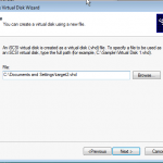 Installing Microsoft iSCSI Target -Create Virtual Disk File path