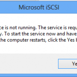 Windows 8 – Confirm you want iSCSI to start