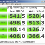 Samsung 840 Pro 256GB SSD CrystalDiskMark Benchmark