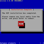 XCP Installation – Click OK and Remove USB Device