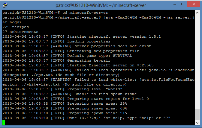 off Corresponding cap How to Install Minecraft Server on Windows 8 Hyper-V Ubuntu Server 60s