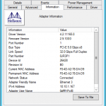 Properties Sheet Showing Firmware Version