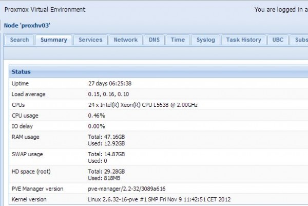 Proxmox VE Intel Xeon on Node 3