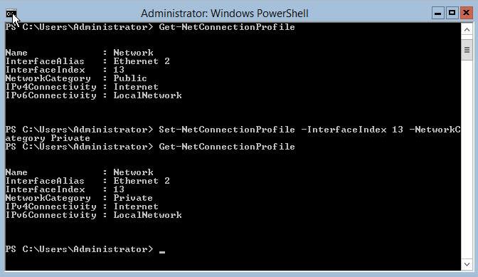 Hyper-V Server 2012 R2 Set Network from Public to Private