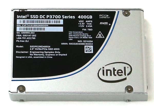 Intel DC P3700 400GB Internal View