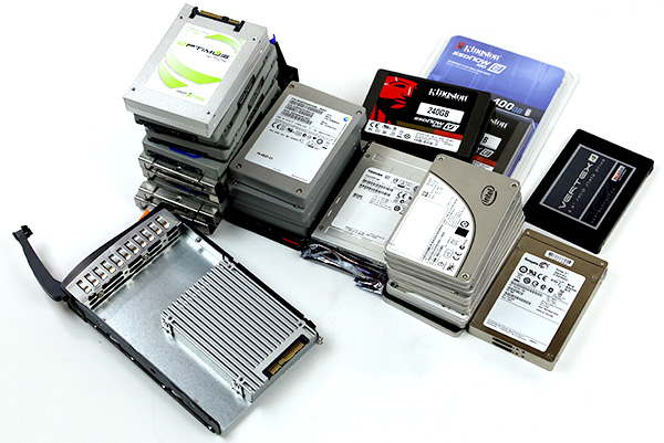 The 11TB+ SSDs sitting on the lab desk 