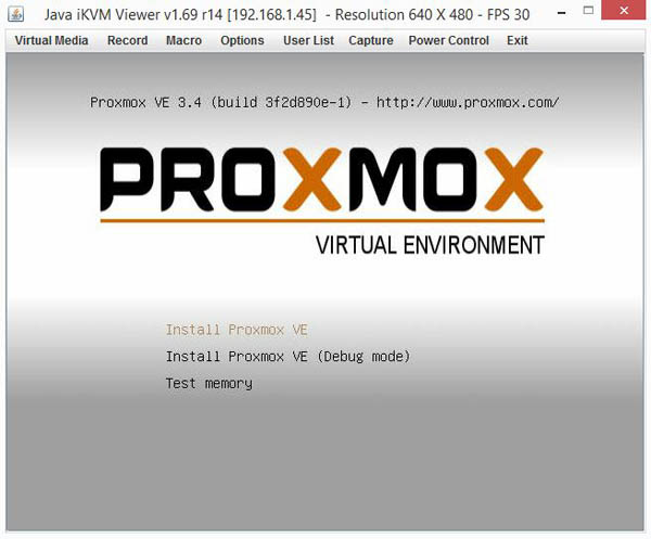 Proxmox VE 3.4 Install Screen
