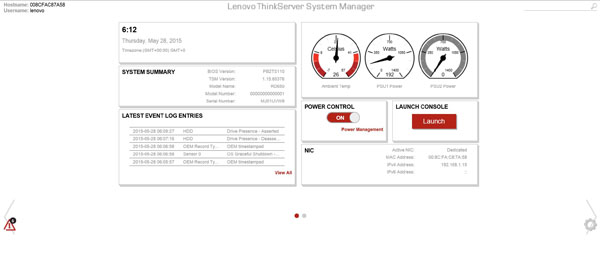 Lenovo ThinkServer RD650 System Manager