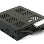 Icy Dock MB322SP-B front three quarter with drives