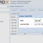 Proxmox VE Ceph Create OSD dialog